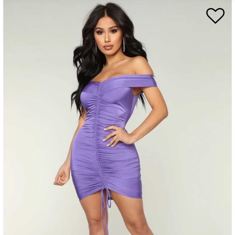 Fashion Nova Bangkok Ruched Dress - Violet NWT